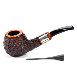 Briar Pipe Radice Rind Rusticated Bent Apple