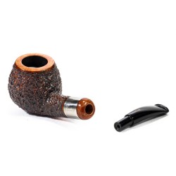 Briar Pipe Radice Rind Rusticated Bent Apple