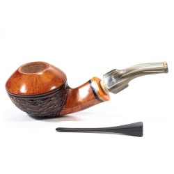 Pipe Santambrogio Rusticated Bent Rhodesian