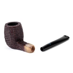 Briar Pipe Sasieni 4 Dot Walnut Sandblasted Square Panel