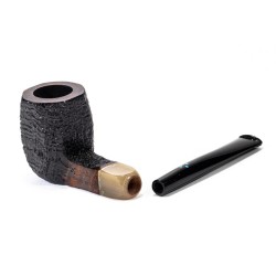 Briar Pipe Sasieni 4 Dot Dark Ruff Sandblasted Square Panel