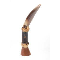 Pipe Tamper in Briar Bamboo And Horn