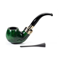 Pipe Lubinski Opus One Green Spigot Smooth Bent Apple LU 2616