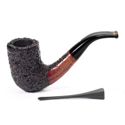 Pipa Mastro Geppetto Rusticata Bent Billiard