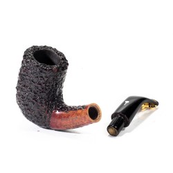 Pipa Mastro Geppetto Rusticata Bent Billiard