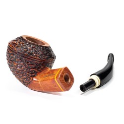 Pipa Santambrogio Rusticata Bent Rhodesian SA 26116 | Pipeonline