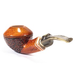 Pipa Santambrogio Rusticata Bent Rhodesian SA 25149 | Pipeonline
