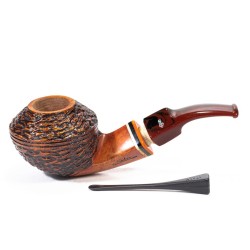 Pipa Santambrogio Rusticata Bent Rhodesian SA 25148 | Pipeonline