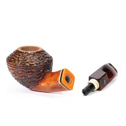 Pipa Santambrogio Rusticata Bent Rhodesian SA 25148 | Pipeonline