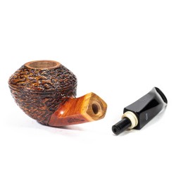 Pipa Santambrogio Rusticata Bent Rhodesian SA 25147 | Pipeonline