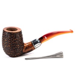 Briar Pipe Santambrogio Rusticated Bent Billiard