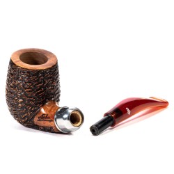 Briar Pipe Santambrogio Rusticated Bent Billiard