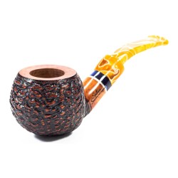 Pipa in Radica Santambrogio Rusticata Bent Apple