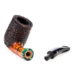 Briar Pipe Santambrogio Rusticated Bent Billiard