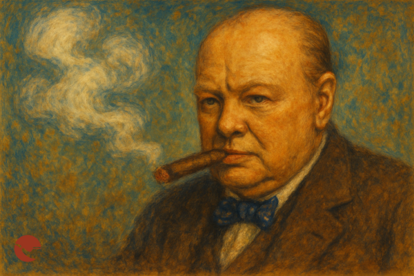 Churchill smoking a cigar