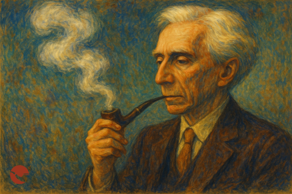 Bertrand Russell che fuma la pipa