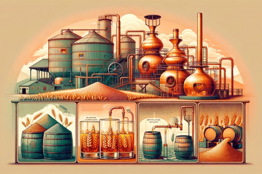 How is whiskey produced?